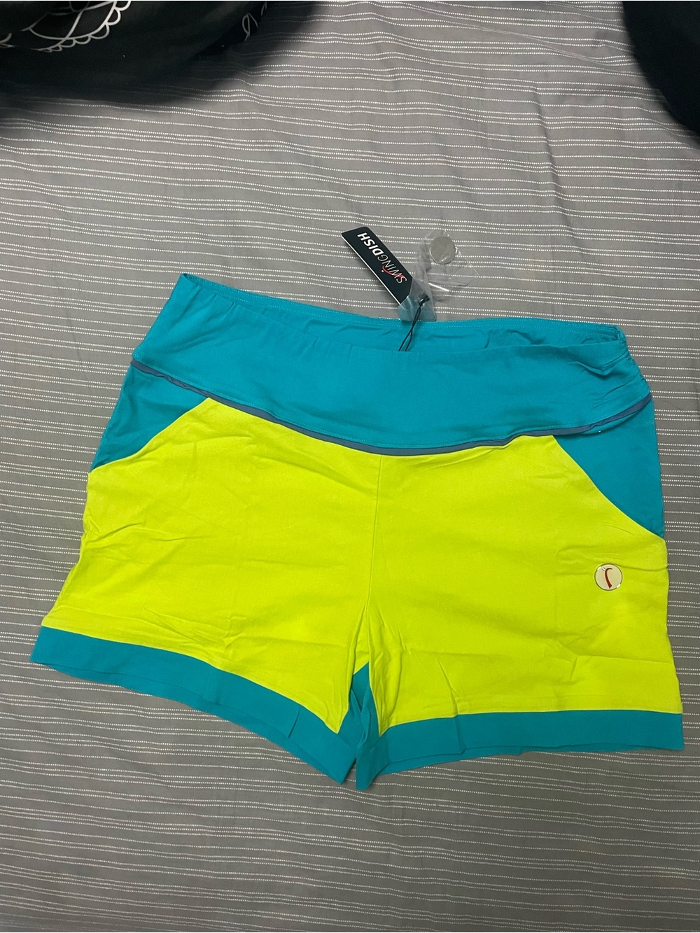 Women’s SwingDish Golf steal and Neon Yellow Athletic Shorts – PerformanceShorts